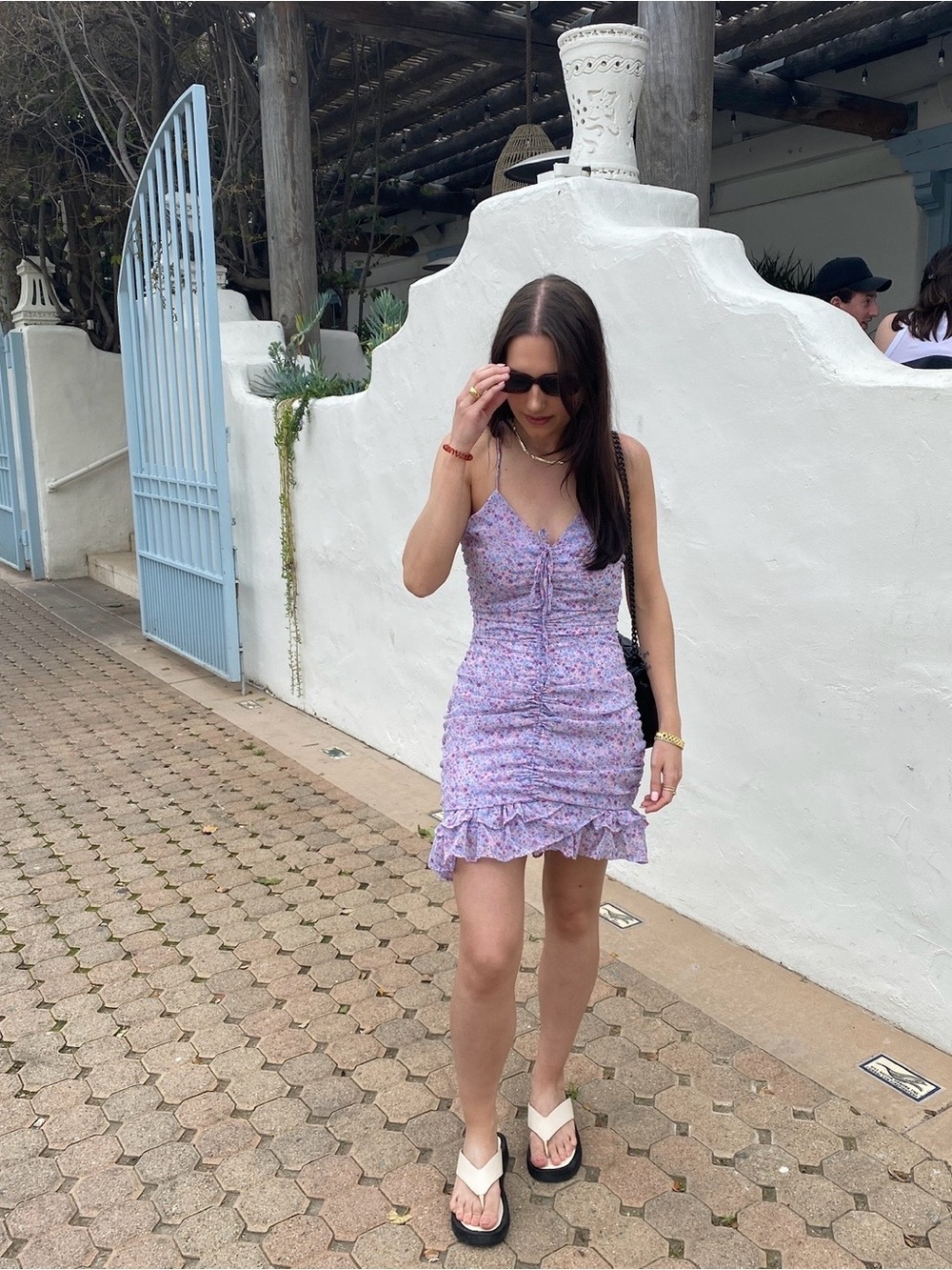 Missguided Purple Floral Ruffle Mini Dress - Women's Summer Dress